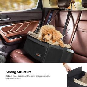 img 1 attached to 🐶 FEANDREA Dog Car Seat: Secure Pet Booster for Small Dogs up to 26 lb, Adjustable Straps, Washable Fleece Liner, 4 Pockets, Front and Back Seats