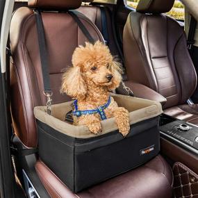 img 3 attached to 🐶 FEANDREA Dog Car Seat: Secure Pet Booster for Small Dogs up to 26 lb, Adjustable Straps, Washable Fleece Liner, 4 Pockets, Front and Back Seats