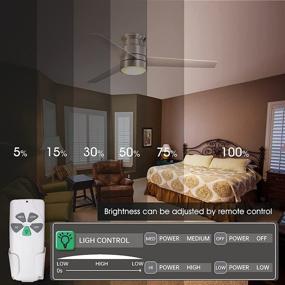 img 1 attached to Современный потолочный вентилятор с подсветкой и пультом дистанционного управления - никель с матовым отделкой, 52 дюйма, дизайн с 3 лопастями
