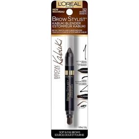 img 1 attached to 🖍 L'Oreal Paris Brow Stylist Kabuki Blender Brow Crayon, Brunette Shade, 0.05 oz.