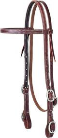 img 1 attached to Weaver Leather Browband Headstall for Working Tack with Buckle Bit Ends, 5/8