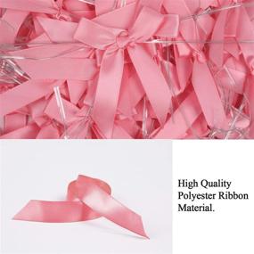 img 2 attached to 🎀 50 Pack Pink Satin Ribbon Twist Tie Bows: An Elegant Addition for Treat Bags, Gift Bags, Bakery Candy Bags, and Package Decoration - Perfect Bowknot Accessory for Gifts