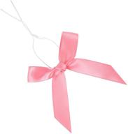 🎀 50 pack pink satin ribbon twist tie bows: an elegant addition for treat bags, gift bags, bakery candy bags, and package decoration - perfect bowknot accessory for gifts logo