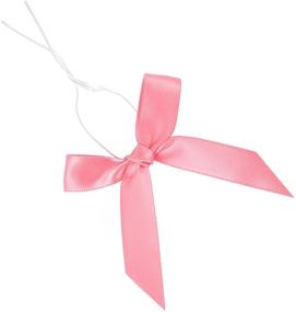 img 4 attached to 🎀 50 Pack Pink Satin Ribbon Twist Tie Bows: An Elegant Addition for Treat Bags, Gift Bags, Bakery Candy Bags, and Package Decoration - Perfect Bowknot Accessory for Gifts
