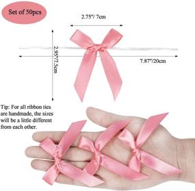 img 3 attached to 🎀 50 Pack Pink Satin Ribbon Twist Tie Bows: An Elegant Addition for Treat Bags, Gift Bags, Bakery Candy Bags, and Package Decoration - Perfect Bowknot Accessory for Gifts