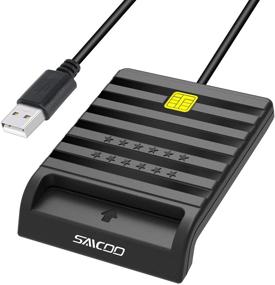 img 4 attached to 🖥️ Смарт-кард-ридер Saicoo CAC, USB-доступ в военные отделения DOD, совместим с Mac OS и Windows (черный)