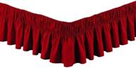 easy fit elastic bed ruffles bed-skirt queen-king solid red - mk collection wrap around style new logo
