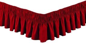 img 1 attached to Easy Fit Elastic Bed Ruffles Bed-Skirt Queen-King Solid Red - Mk Collection Wrap Around Style New