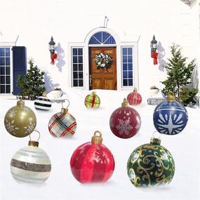 img 2 attached to 🎄 23.7" Giant PVC Christmas Inflatable Decorated Ball - Christmas Inflatable Ornament Ball for Holiday Outdoor Indoor Yard Art Garden Home Patio Decoration
