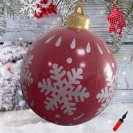 🎄 23.7" giant pvc christmas inflatable decorated ball - christmas inflatable ornament ball for holiday outdoor indoor yard art garden home patio decoration logo