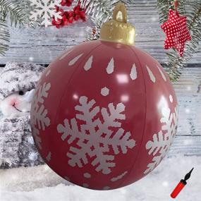 img 4 attached to 🎄 23.7" Giant PVC Christmas Inflatable Decorated Ball - Christmas Inflatable Ornament Ball for Holiday Outdoor Indoor Yard Art Garden Home Patio Decoration