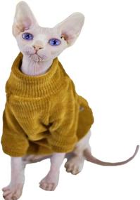 img 4 attached to 🐱 Warm and Elegant DUOMASUMI Sphynx Cat Clothes: Fashionable Winter Apparel for Sphinx, Cornish Rex, Devon Rex, Peterbald, and Abbey