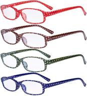 👓 eyekepper 4 pack ladies fashion reading glasses - polka dots design small lens readers +2.00 for women reading logo