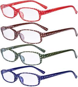 img 4 attached to 👓 Eyekepper 4 Pack Ladies Fashion Reading Glasses - Polka Dots Design Small Lens Readers +2.00 for Women Reading