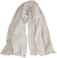 gerinly stripe crinkle cotton linen scarves: optimized men's accessories logo
