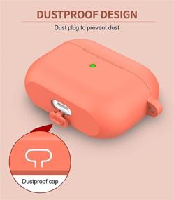 img 1 attached to 🎧 AirPods Pro Case, Soft Silicone Cover with Cute Pom Pom Keychain, Shockproof Slim Protection for Charging Case [Visible Front LED], Apricot Red
