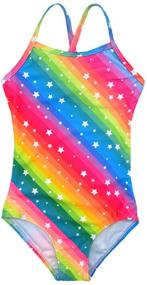 img 4 attached to 👙 HONISEN Girls One-Piece Swimsuit: Adorable Swimwear for Ages 2-12!