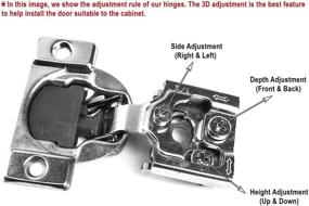 img 3 attached to 🔧 Berta (2-pack) 1/2 inch Overlay Face Frame Soft Close Hinges, 105 Degree 6-Ways 3-Cam Adjustment Concealed Kitchen Cabinet Door Hinges with Screws