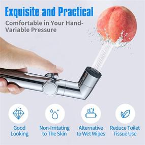 img 1 attached to JONKEAN Muslim Shower and Bidet Sprayer Set - Water Pressure Control, Multi-function Diaper Sprayer for Toilet, Hand Held Sprayer with Hose, Bracket, and T-Valve (Chrome)