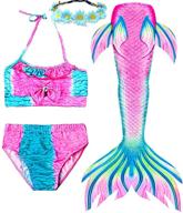 🧜 mermaid tail swimming bathing suits for girls | mermaid theme swimsuits | birthday gift for toddler girls (ages 3-12) logo