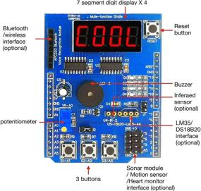 img 2 attached to 🔧 EEEEE UNO R3 ATMEGA328P ATMEGA16U2 & Multi-Function Shield Starter Kit: Sensor WiFi Relay Bluetooth Module with Digital Display Switches - USB Cable Included - Arduino IDE Compatible