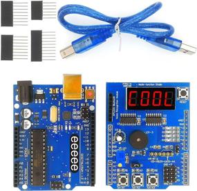 img 4 attached to 🔧 EEEEE UNO R3 ATMEGA328P ATMEGA16U2 & Multi-Function Shield Starter Kit: Sensor WiFi Relay Bluetooth Module with Digital Display Switches - USB Cable Included - Arduino IDE Compatible