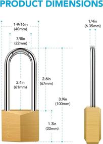 img 3 attached to Puroma Keyed Padlock 1-Pack: Waterproof Solid Brass Lock with 2.6 Inch Long Shackle for Sheds, Storage Units, School Gym Lockers, Fences, Toolboxes, Hasps, and Storage