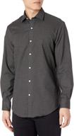 stylish tommy hilfiger charcoal 35 sleeve men's clothing: shirts for sophisticated style logo