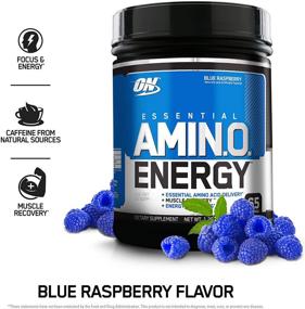 img 3 attached to Optimum Nutrition Amino Energy - A Powerful Pre Workout with Green Tea, BCAA, Amino Acids, and Energy-Boosting Powder – Blue Raspberry Flavor, 65 Servings