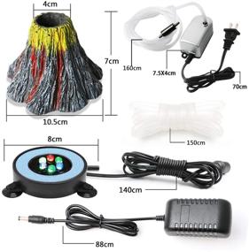 img 2 attached to 🐠 Enhance Your Aquarium with our 5W Colored Air Bubble Lights and Volcano Decoration Kits!