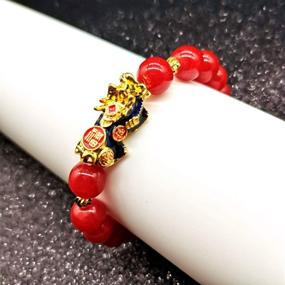 img 3 attached to 💰 Enhanced Feng Shui Pixiu Bracelet - 10mm Dragon Amulet with Natural Stone Beads for Wealth, Money, and Good Luck Attraction