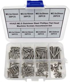 img 4 attached to 🔩 HVAZI M2.5 Stainless Steel Phillips Flat Head Machine Screws Set for Assorted Applications