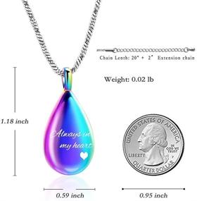 img 2 attached to Yinplsmemory Teardrop Keepsake Necklace Cremation