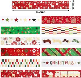 img 2 attached to 12 Rolls Christmas Pattern Washi Tape 0.6 Inch Wide - Decorative Paper Tape for DIY Craft, Scrapbook, Journal - Sticky Christmas Tree Pattern - DIY Masking Craft Tape - Journal Supplies