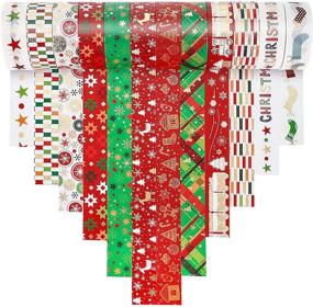 img 3 attached to 12 Rolls Christmas Pattern Washi Tape 0.6 Inch Wide - Decorative Paper Tape for DIY Craft, Scrapbook, Journal - Sticky Christmas Tree Pattern - DIY Masking Craft Tape - Journal Supplies