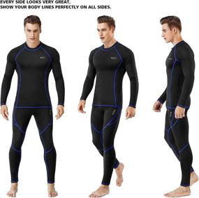 img 3 attached to Men's Thermal Underwear, Long Johns Set with Fleece Lined Base Layer Top and Bottom