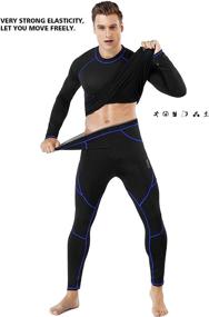 img 2 attached to Men's Thermal Underwear, Long Johns Set with Fleece Lined Base Layer Top and Bottom