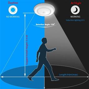 img 3 attached to 🌟 TOOWELL Motion Sensor Ceiling Light Battery Operated - Wireless Activated LED Light for Indoor use - 180 Lumen - 2 Pack