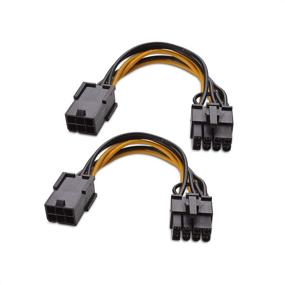 img 4 attached to 🔌 6 Pin to 8 Pin PCIe Adapter Power Cable - 4 Inches (Pack of 2) by Cable Matters