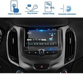 img 3 attached to 🔒 Защитное стекло высокой четкости с закалкой для сенсорного экрана MyLink 7-дюймового Cruze 2016-2018 года, стеклянная защитная пленка для автомобильного навигационного центра LFOTPP [9H] против царапин - прозрачная.