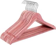 🌸 refreshing scent & stylish design: songmics cedar wood hangers - pack of 10 pinkish red suit hangers with non-slip notches and smooth surface for closet organization логотип