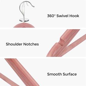 img 1 attached to 🌸 Refreshing Scent & Stylish Design: SONGMICS Cedar Wood Hangers - Pack of 10 Pinkish Red Suit Hangers with Non-Slip Notches and Smooth Surface for Closet Organization