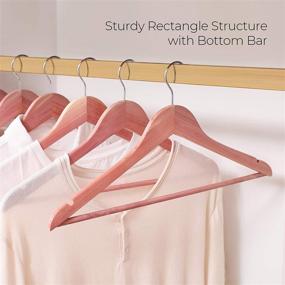 img 3 attached to 🌸 Refreshing Scent & Stylish Design: SONGMICS Cedar Wood Hangers - Pack of 10 Pinkish Red Suit Hangers with Non-Slip Notches and Smooth Surface for Closet Organization