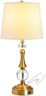 touch control usb crystal table lamp 3-way dimmable with white fabric shade логотип