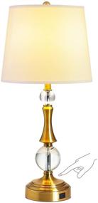 img 4 attached to Touch Control USB Crystal Table Lamp 3-Way Dimmable With White Fabric Shade