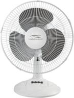 💨 lakewood 12 inch white oscillating table fan, model ldf1210b-wm logo