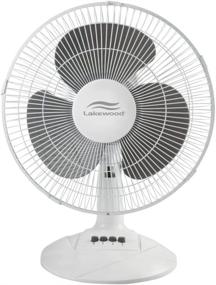 img 3 attached to 💨 Lakewood 12 Inch White Oscillating Table Fan, Model LDF1210B-WM