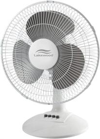 img 2 attached to 💨 Lakewood 12 Inch White Oscillating Table Fan, Model LDF1210B-WM