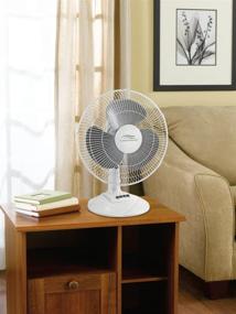 img 1 attached to 💨 Lakewood 12 Inch White Oscillating Table Fan, Model LDF1210B-WM