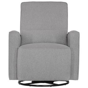 img 4 attached to 🪑 Evolur Holland Light Grey Upholstered Swivel Glider